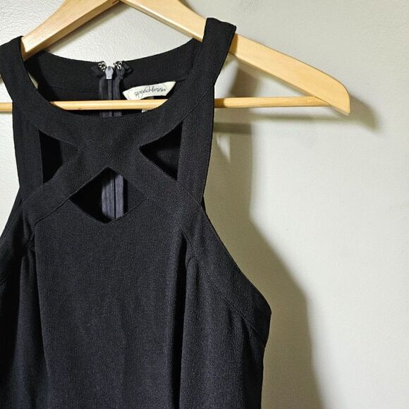 EUC SPEECHLESS BLACK CUT OUT HALTER NECK SKATER DRESS SIZE LARGE - Picture 5 of 14